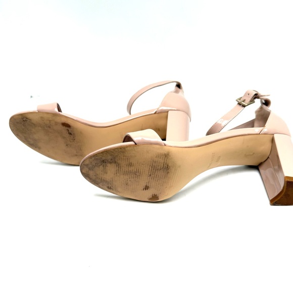 Nine West Pruce Ankle Strap Block Heel Sandal In Nude / Blush Patent Leather - Picture 12 of 12